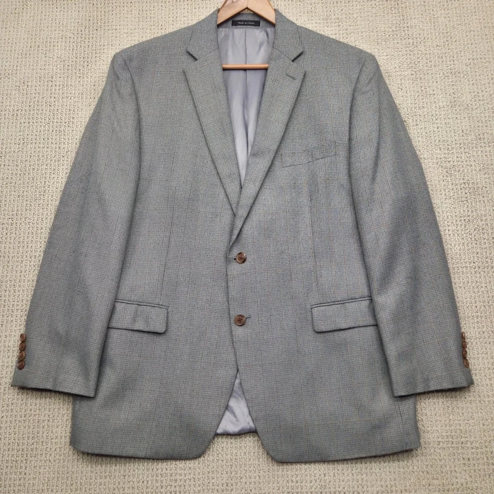 Lauren Ralph Lauren Mens 46R 2‎ Button Gray Plaid Blazer Sport Coat Jacket